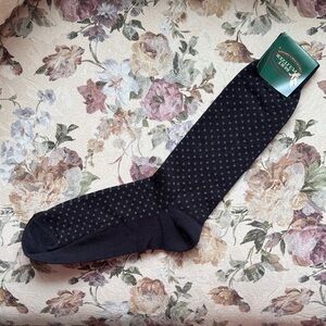 Navy Blue Patterned Men's Dress Socks